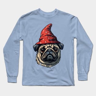 Little Red Wizard Pug Long Sleeve T-Shirt